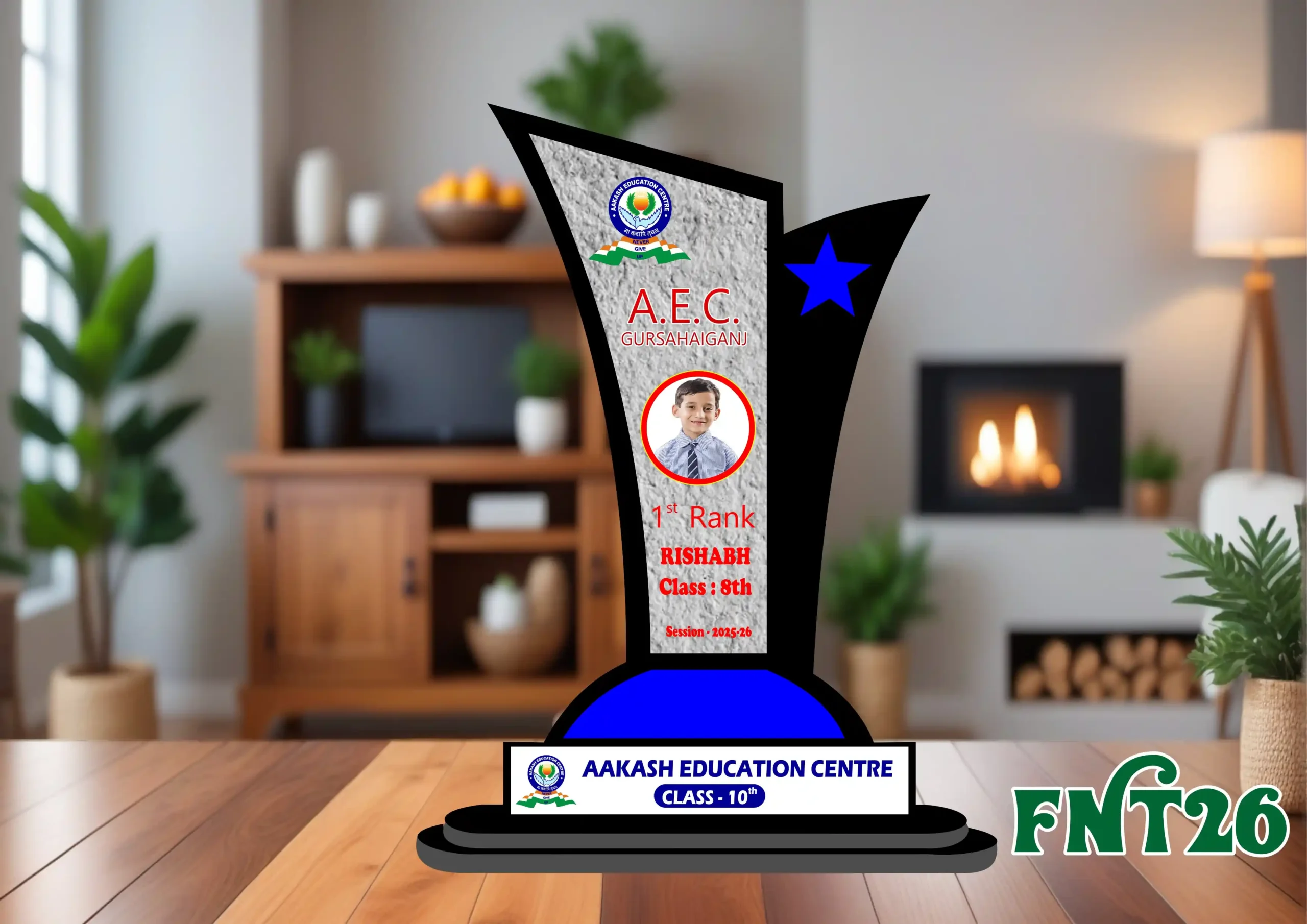 FNT26- 1 Customised Printed Trophy - FNT26 - Image 1