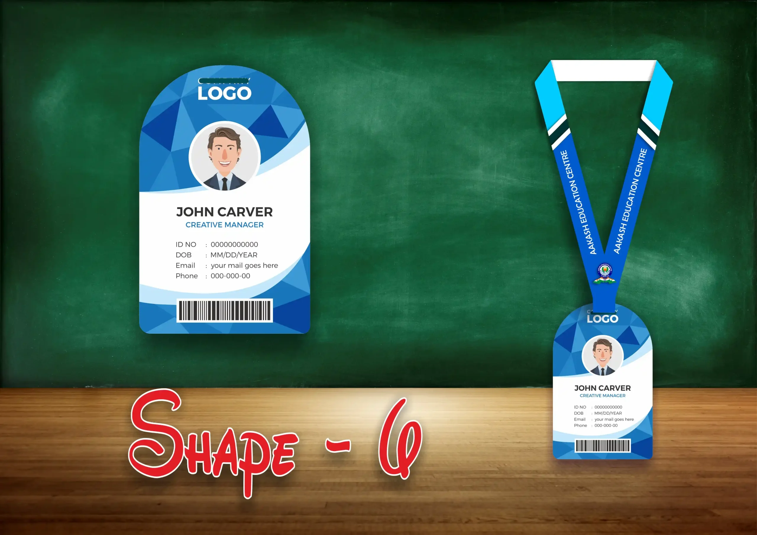 SHAPE - 6 ACRLIC ID CARD Shape 6 Acrylic ID Card - Image 1