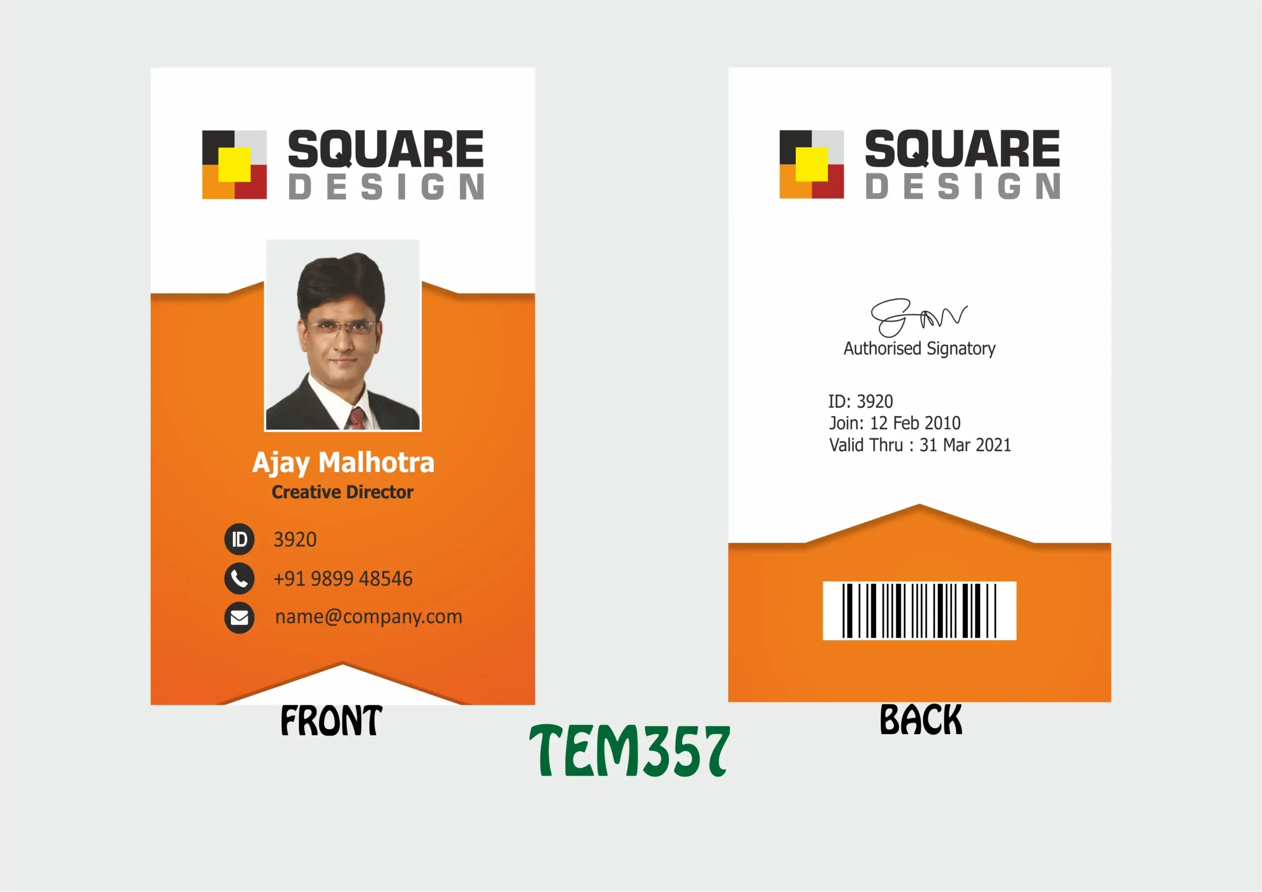 TEM-357 ID Card - TEM357 - Image 1