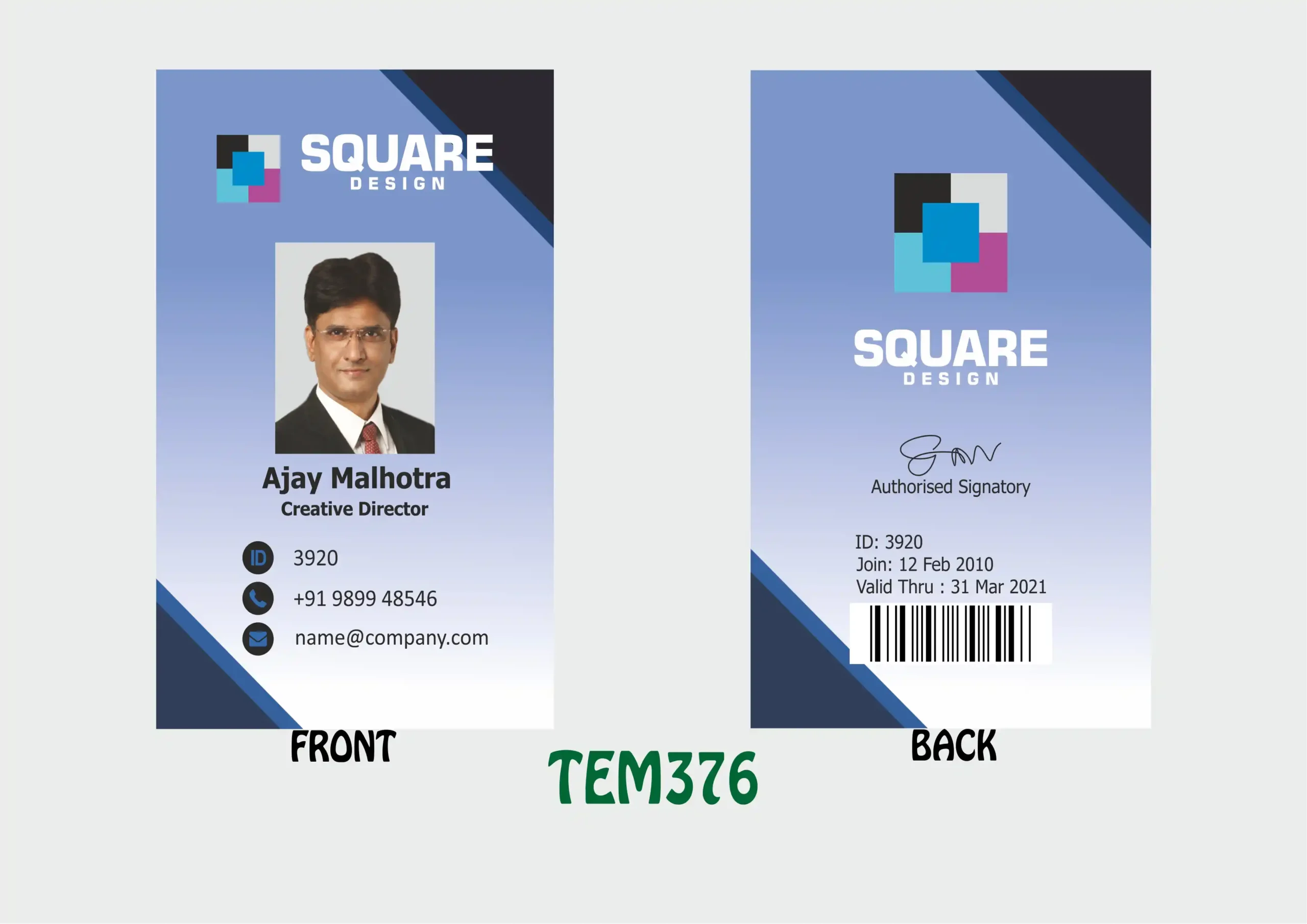 TEM-376 ID Card - TEM376 - Image 1