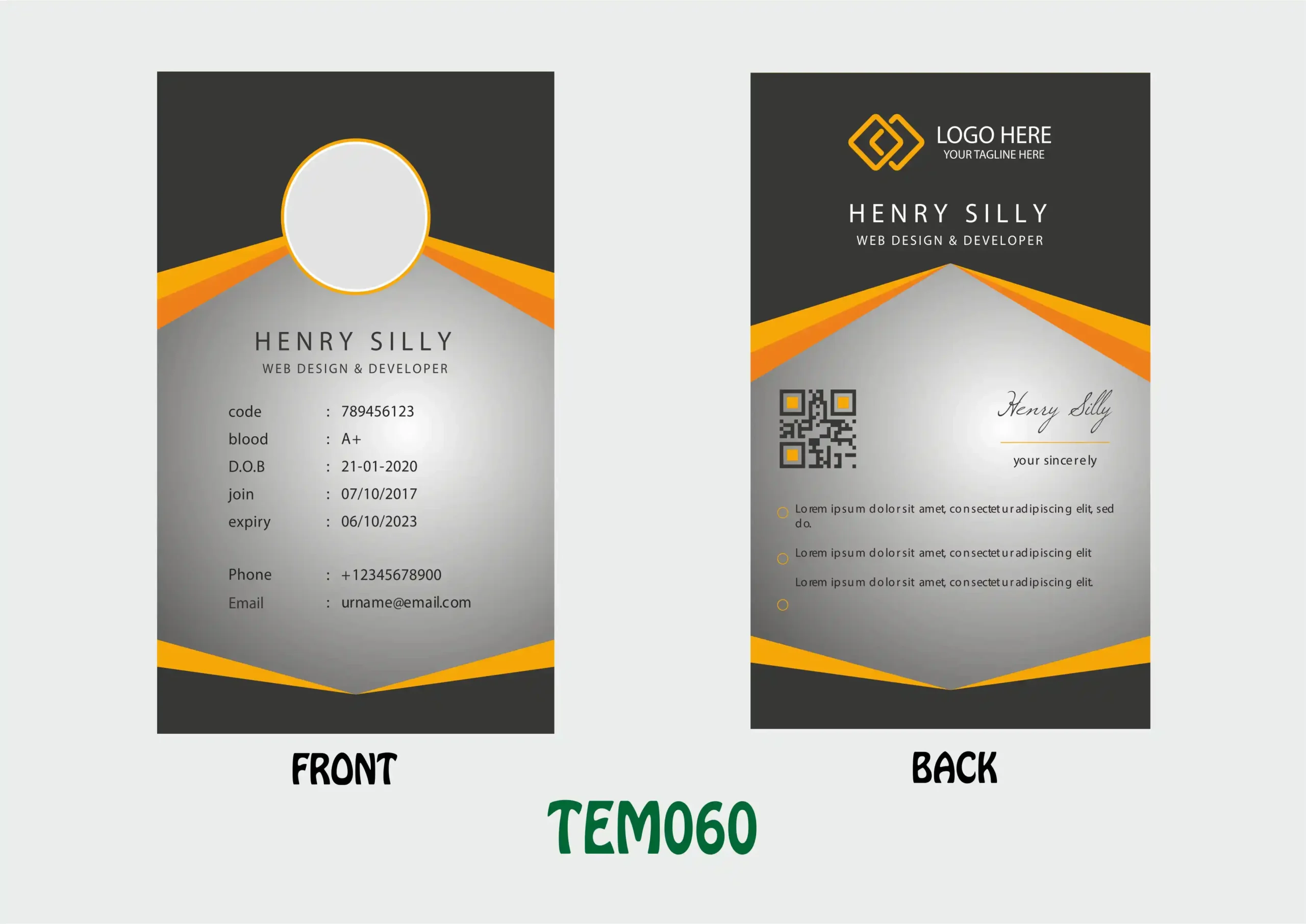 TEM060 ID Card - TEM060 - Image 1