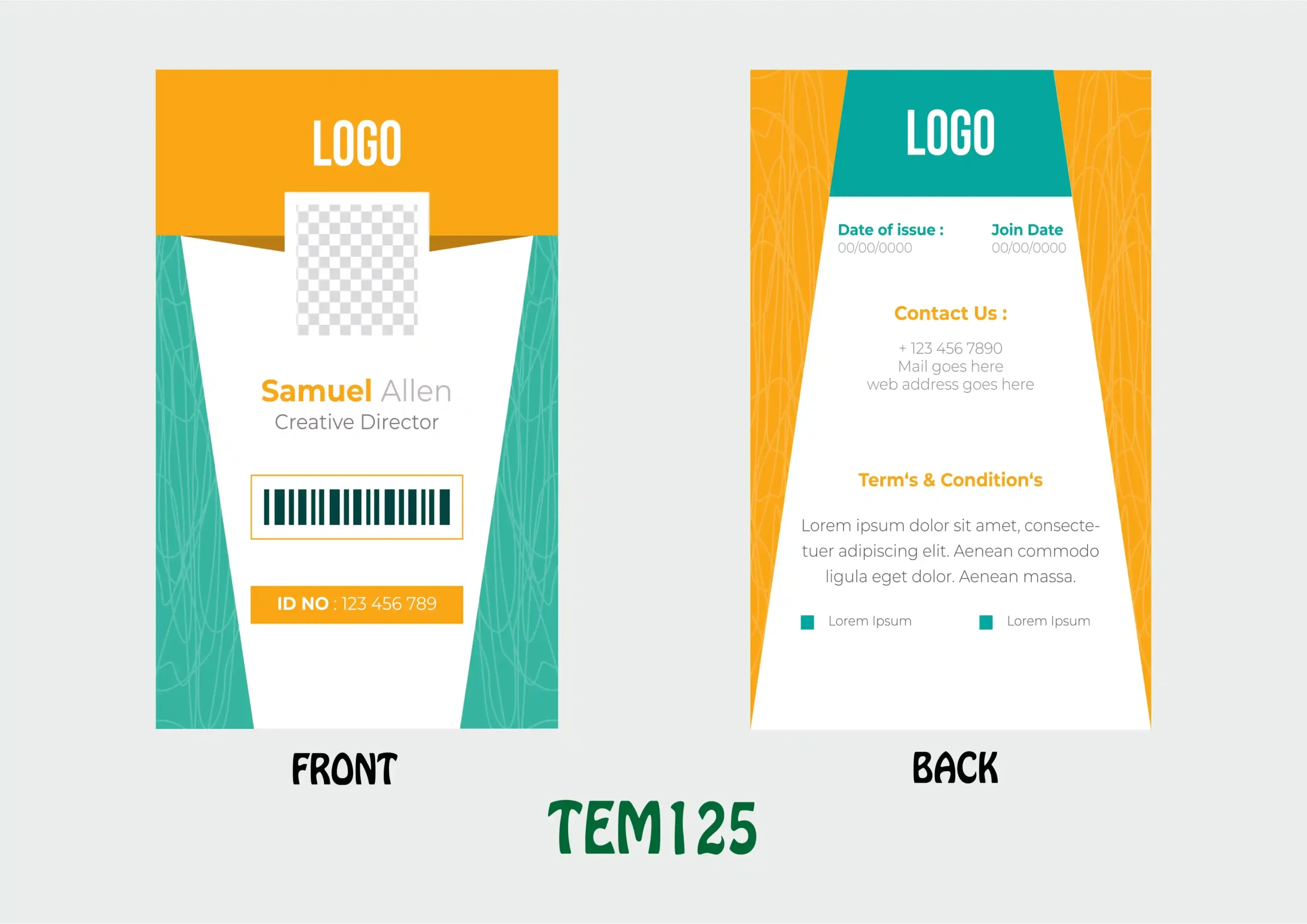 TEM125 ID Card - TEM125 - Image 1