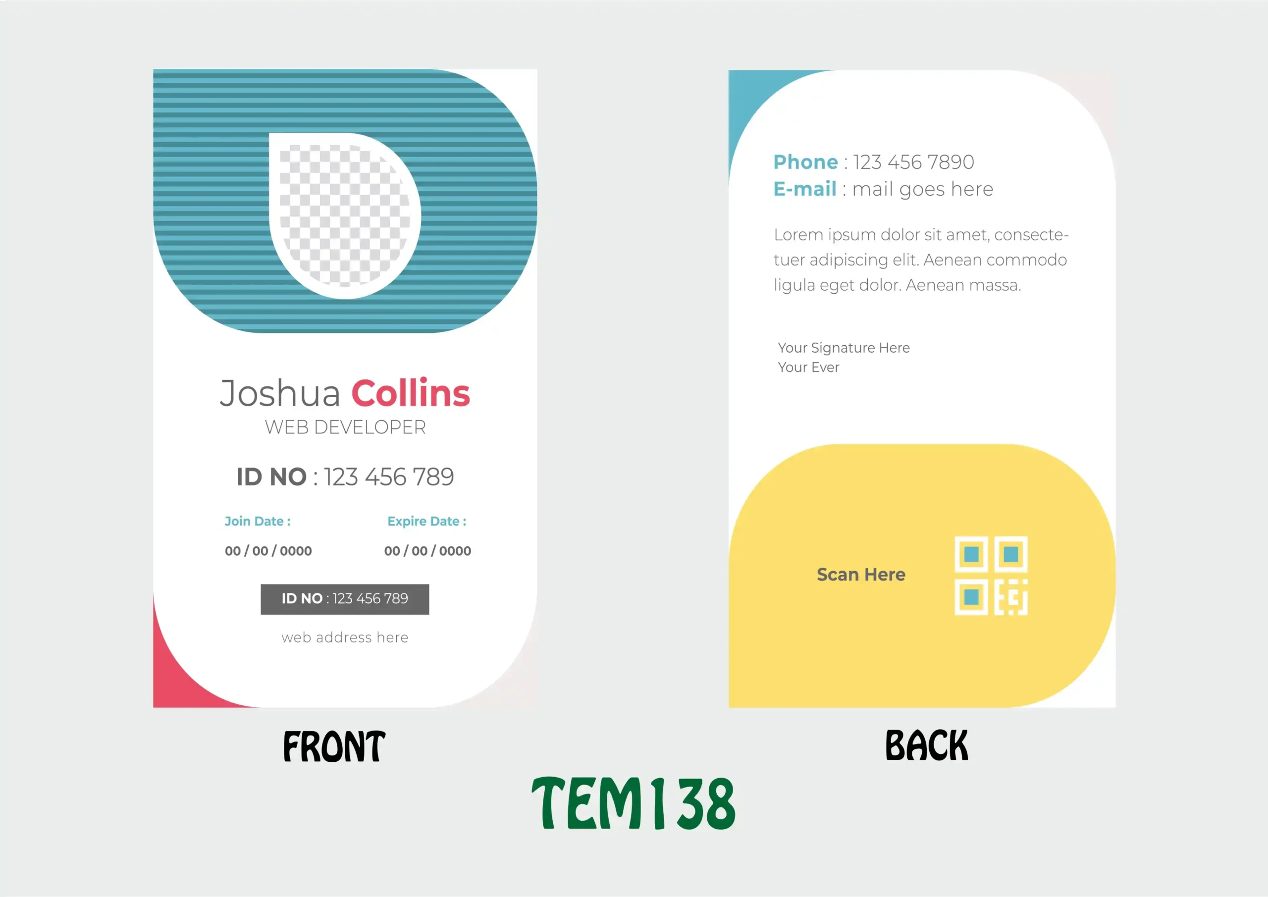 TEM138 ID Card - TEM138 - Image 1