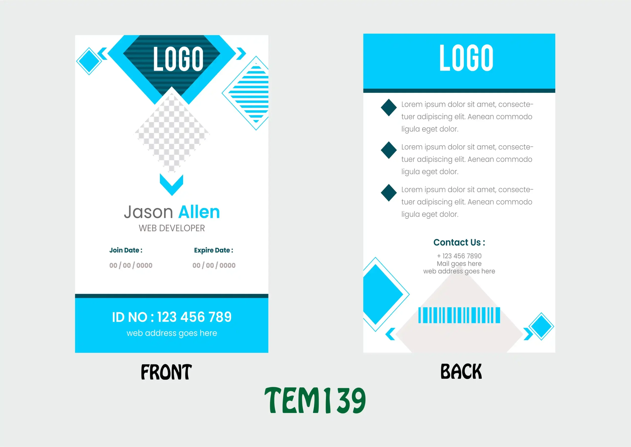 TEM139 ID Card - TEM139 - Image 1