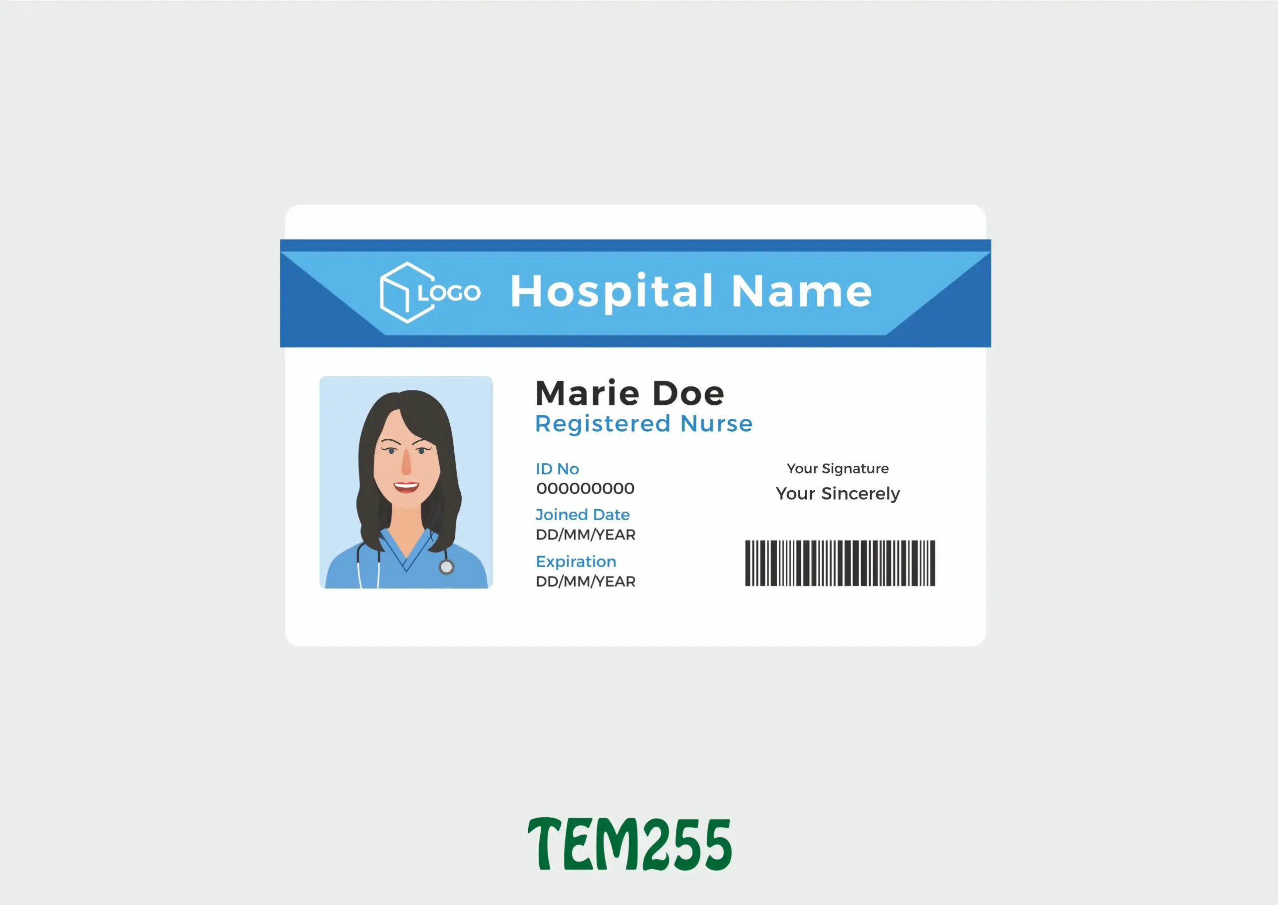 TEM255 ID Card - TEM255 - Image 1