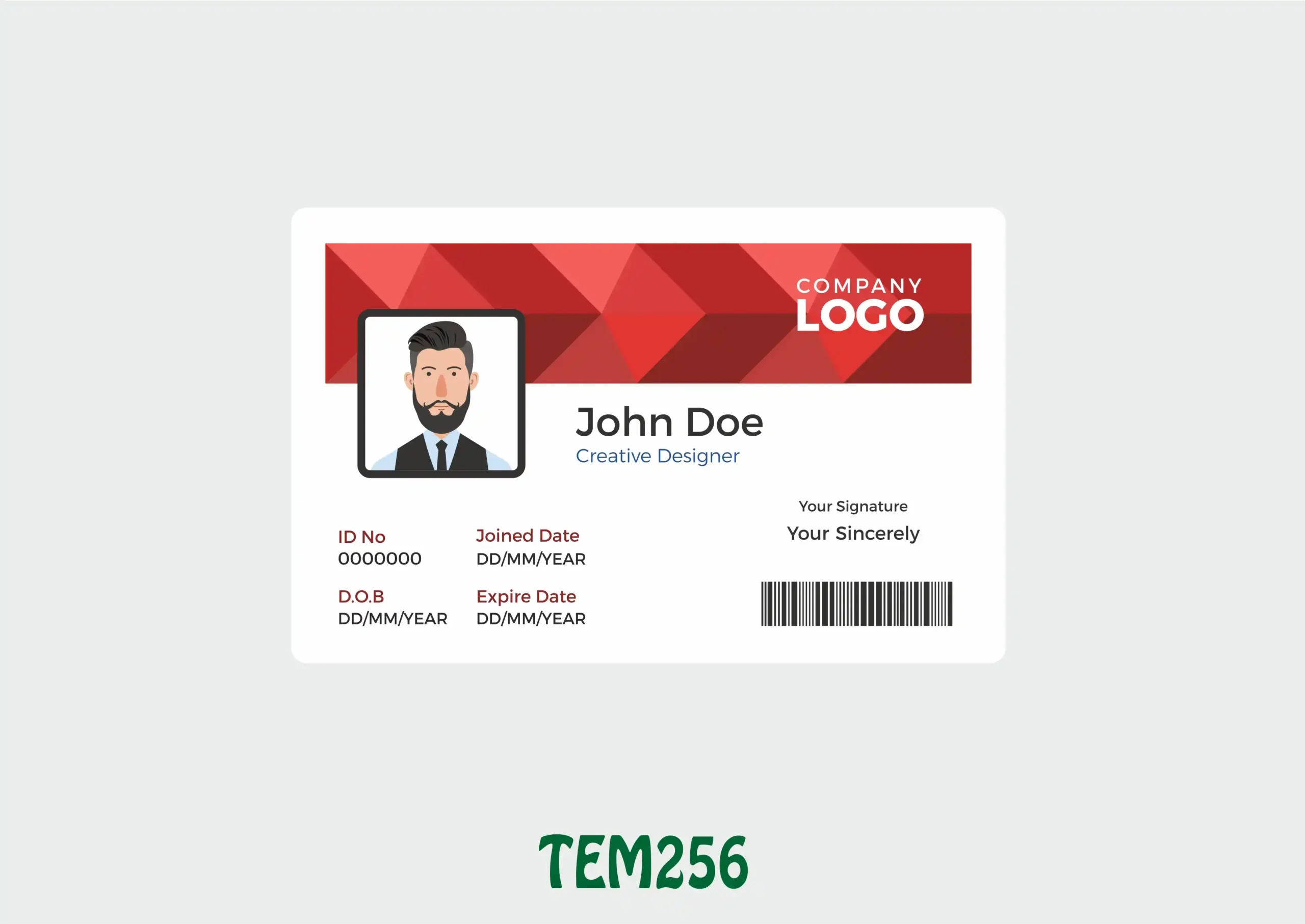 TEM256 ID Card - TEM256 - Image 1