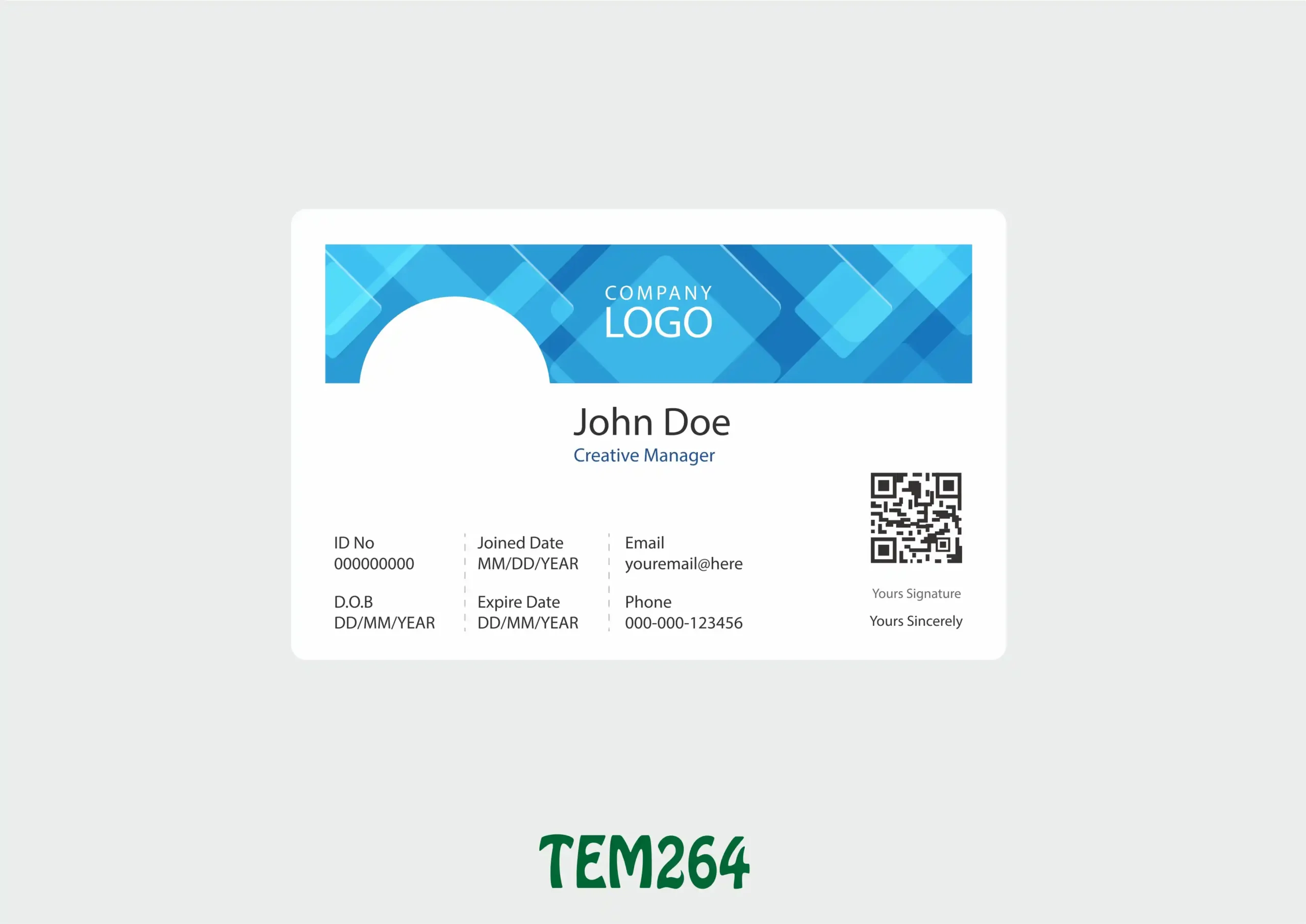 TEM264 ID Card - TEM264 - Image 1